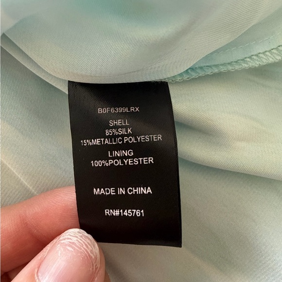 Parker Mermaid Silk Light Blue Ruched Mini Dress - Picture 6 of 6